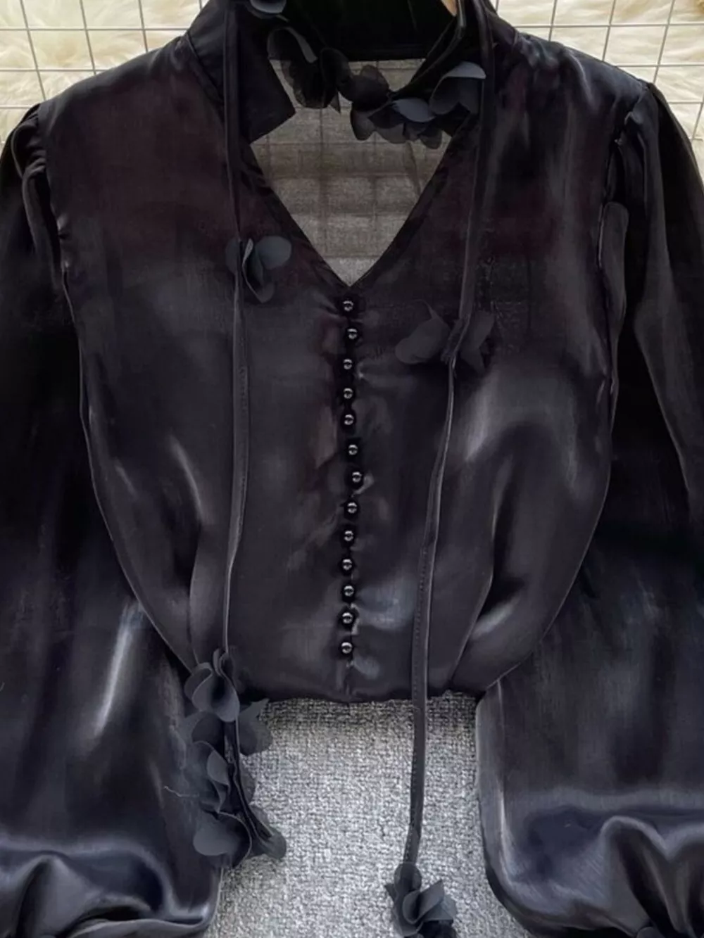 Sheer Floral Embellished Shirt, image 14
