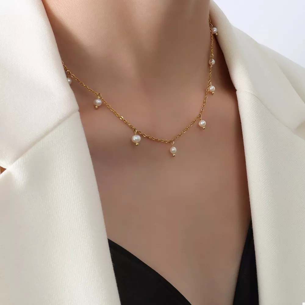 Freshwater Pearl 18K Gold-Plated Necklace, image 3