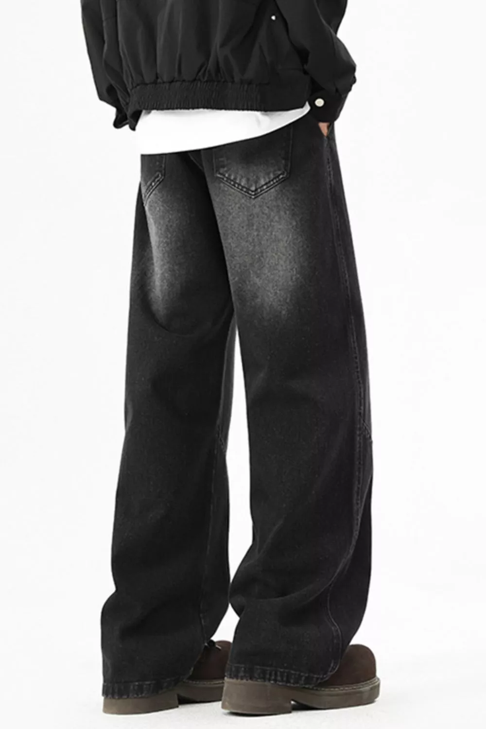 Men's Full Size Wash Wide Leg Jeans Plus Size, image 4