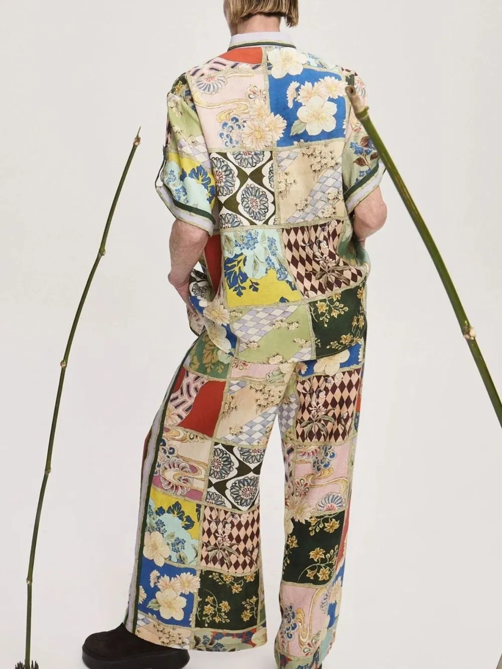 Printed Button Up Shirt and Pants Set, image 7