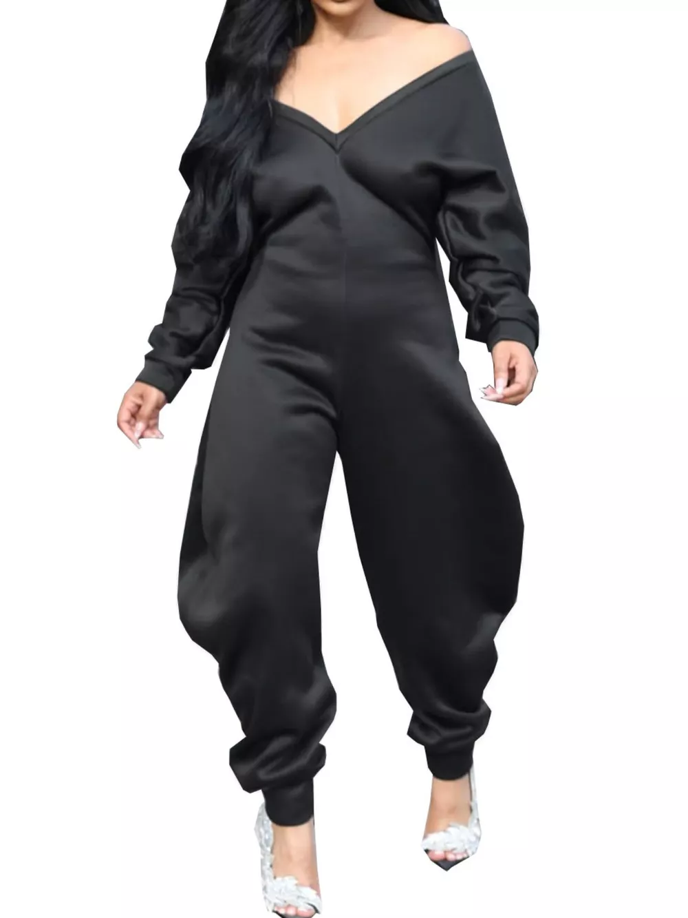 Off-Shoulder Long Sleeve Casual Jumpsuit, image 8