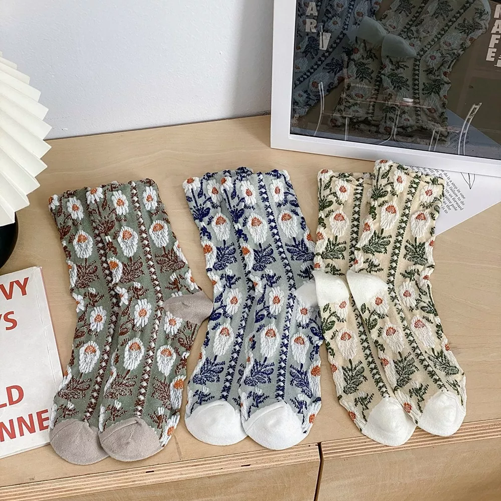 Vintage Jacquard Crew Socks, image 5