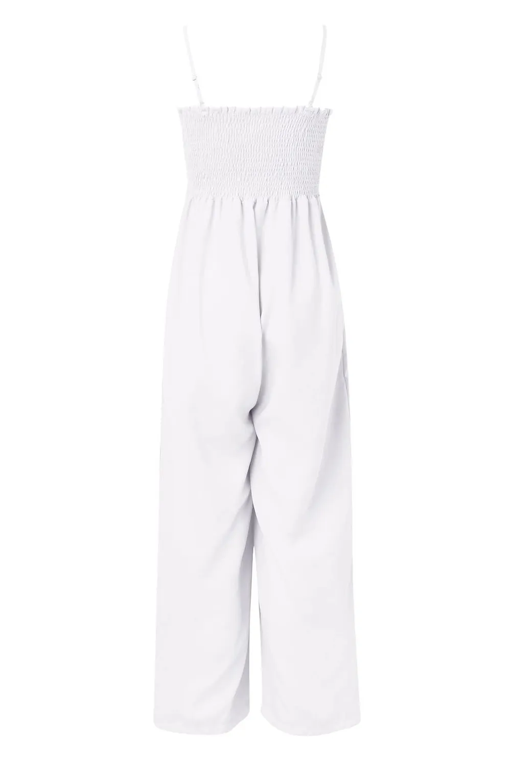Smocked Spaghetti Strap Wide Leg Jumpsuit, image 7