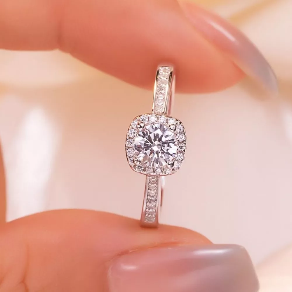 2 Carat Moissanite 925 Sterling Silver Ring, image 3