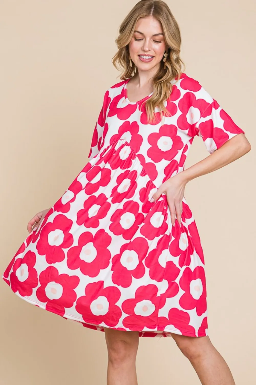 Flower Print Ruched Dress, image 5