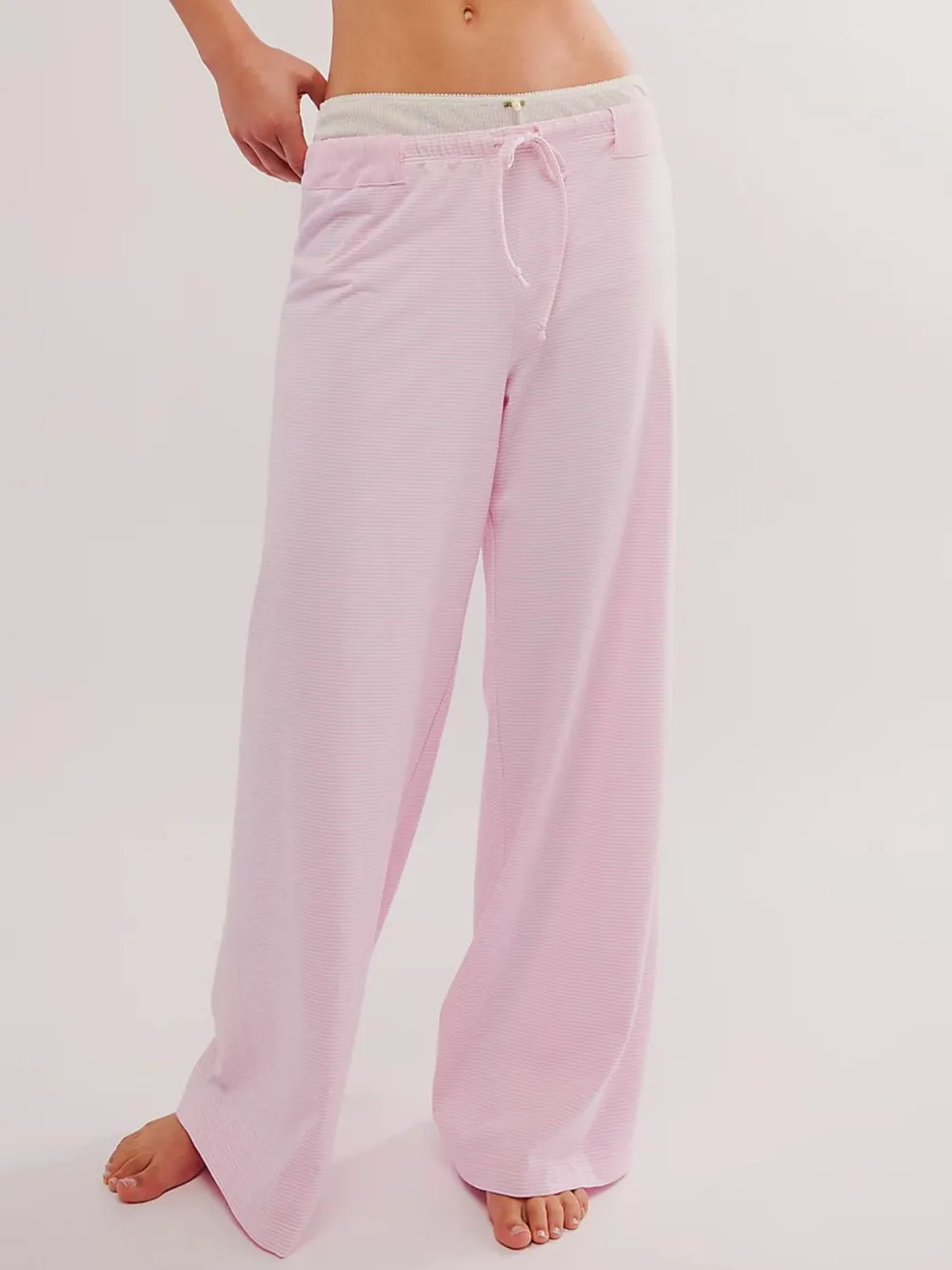 Drawstring Striped Wide Leg Pants, image 5