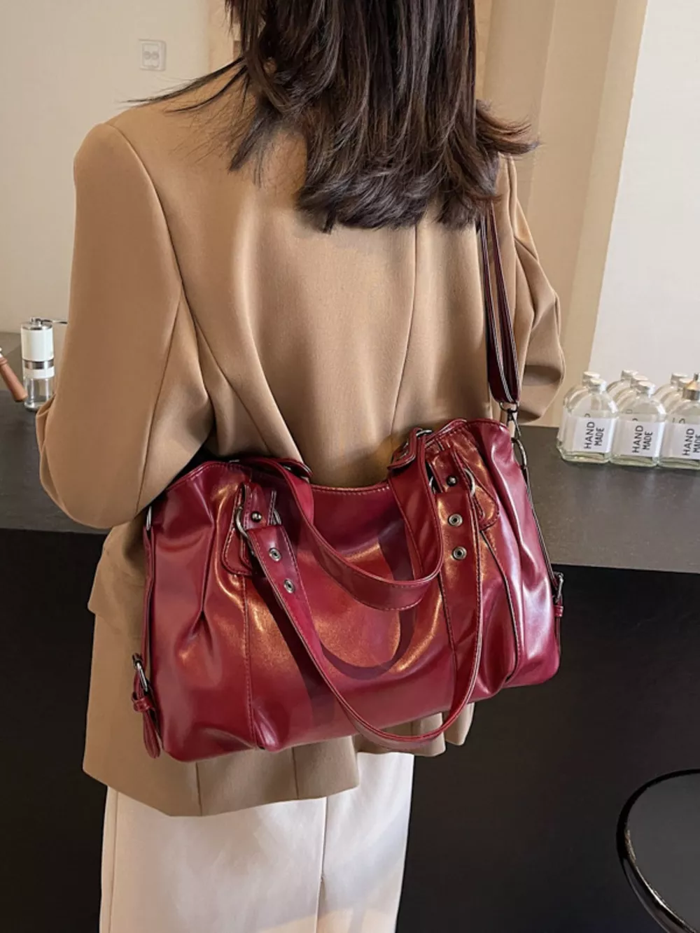 Vintage Style Leather Handbag, image 10