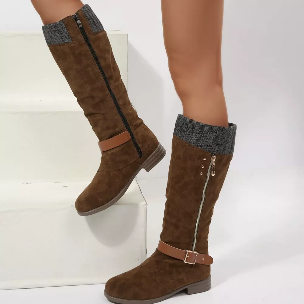 Round Toe Block Heels Boots, image 31