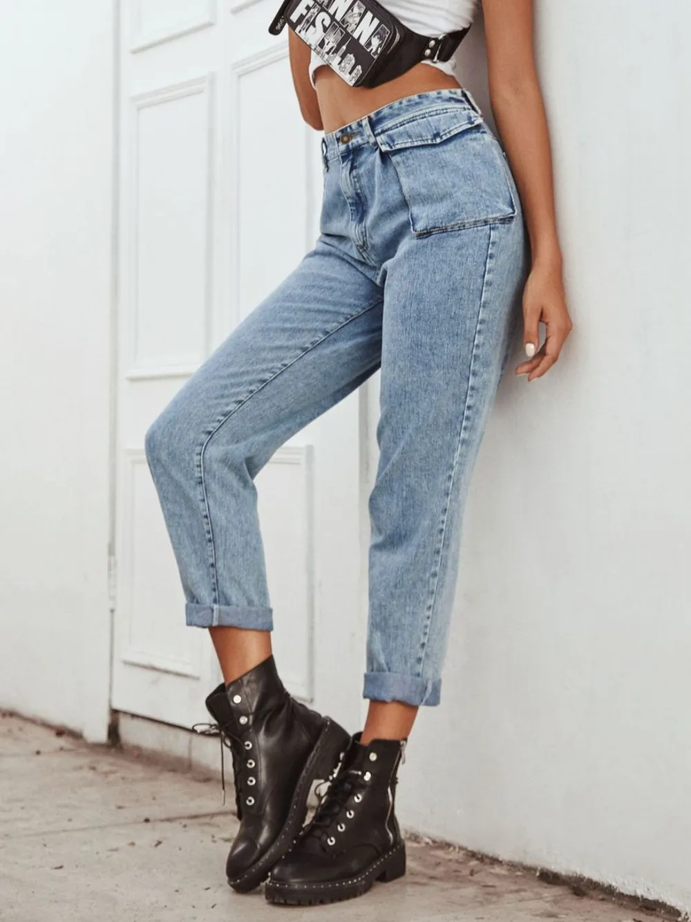 High Waist Straight Leg Jeans, image 2