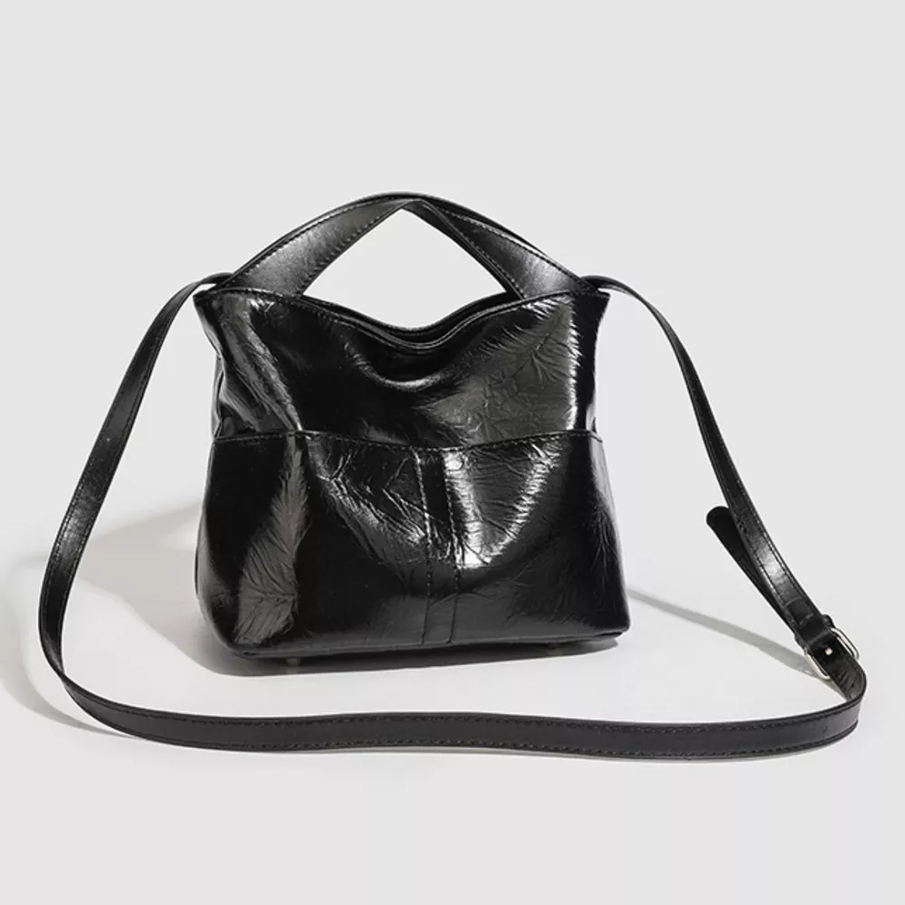 Glossy Patent Leather Minimalist Tote Handbag, image 7