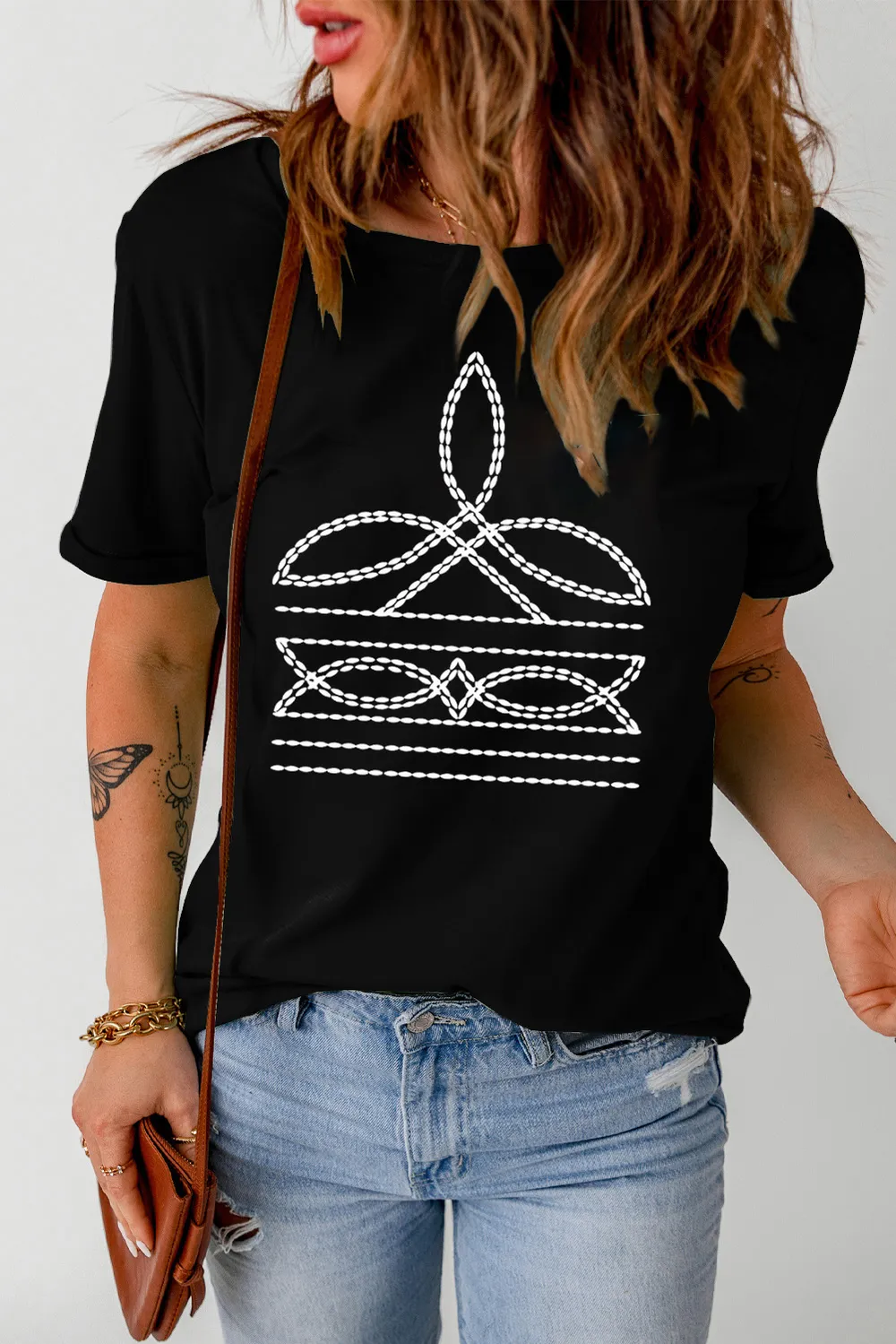 Graphic Round Neck Short Sleeve T-Shirt, image 5