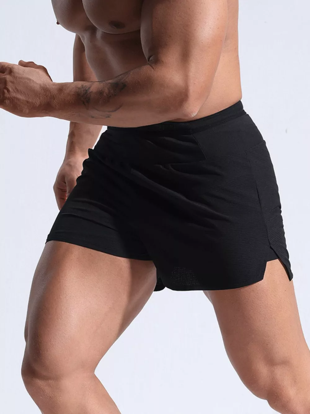 Men's Full Size Contrast Active Shorts Plus Size, image 2