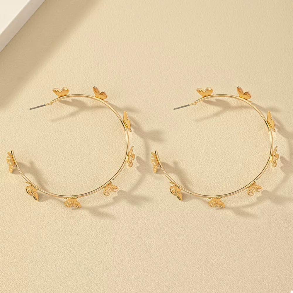 Butterfly Vine Hoop Earrings, image 2