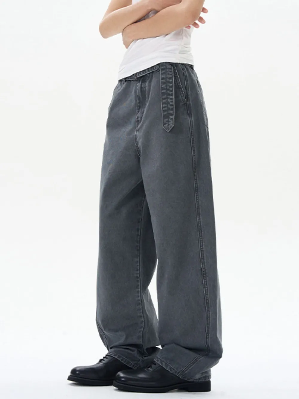 Men's Full Size Washed Wide Leg Cargo Pants Plus Size, image 9