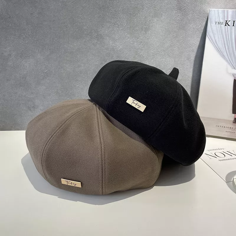 Classic Solid Color Beret Hat, image 2