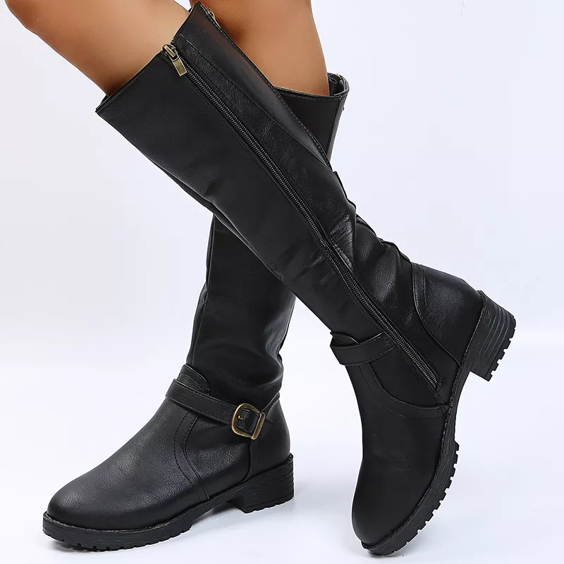 Round Toe Block Heels Boots, image 3