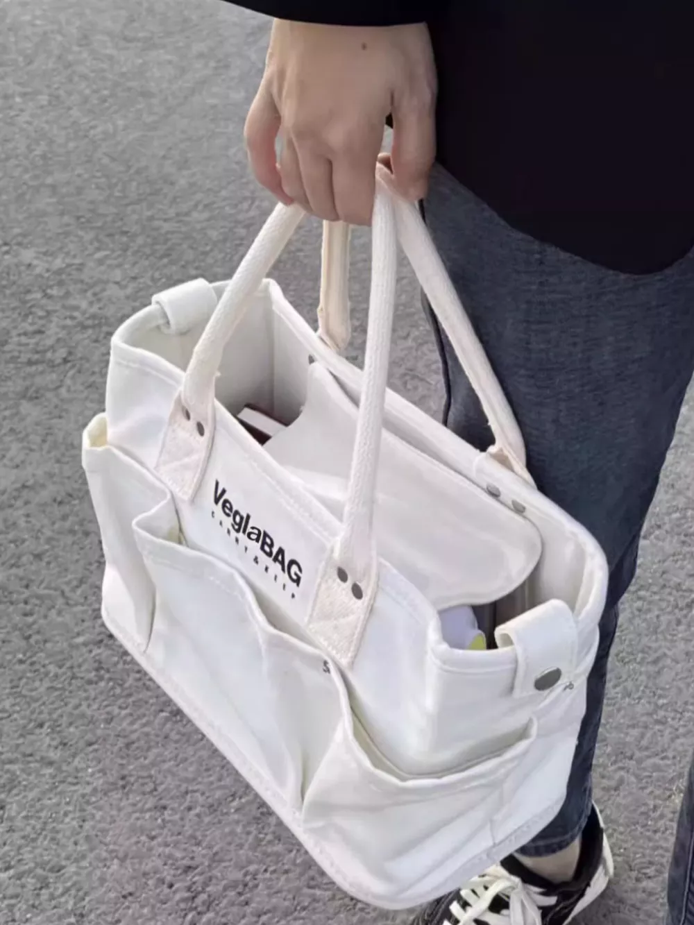 Multi Pockets Canvas Handbag, image 5