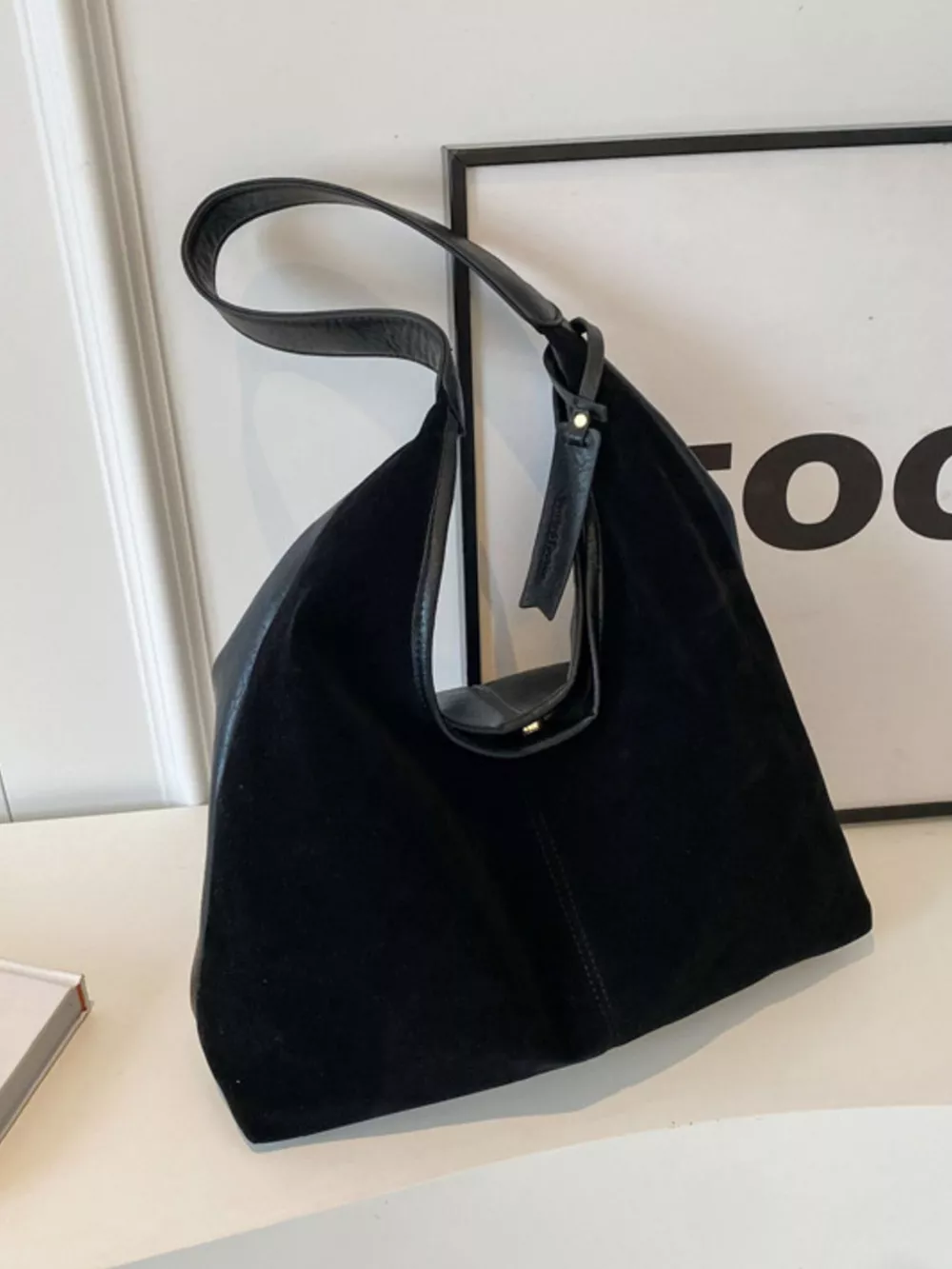 Adjustable Strap Corduroy Shoulder Bag, image 3