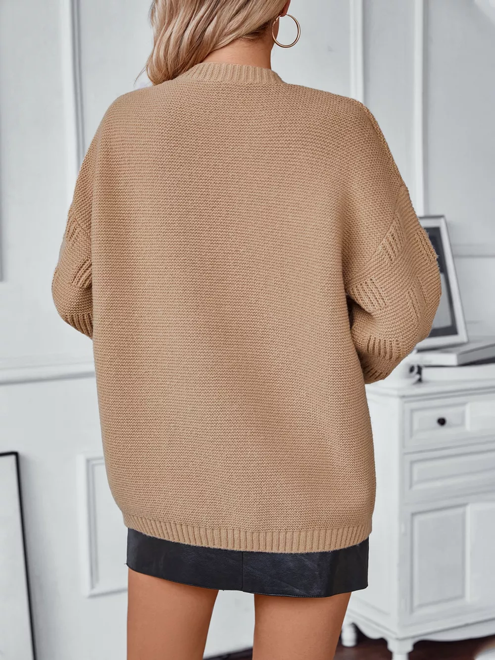 Textured Knit Open Front Cardigan, image 11