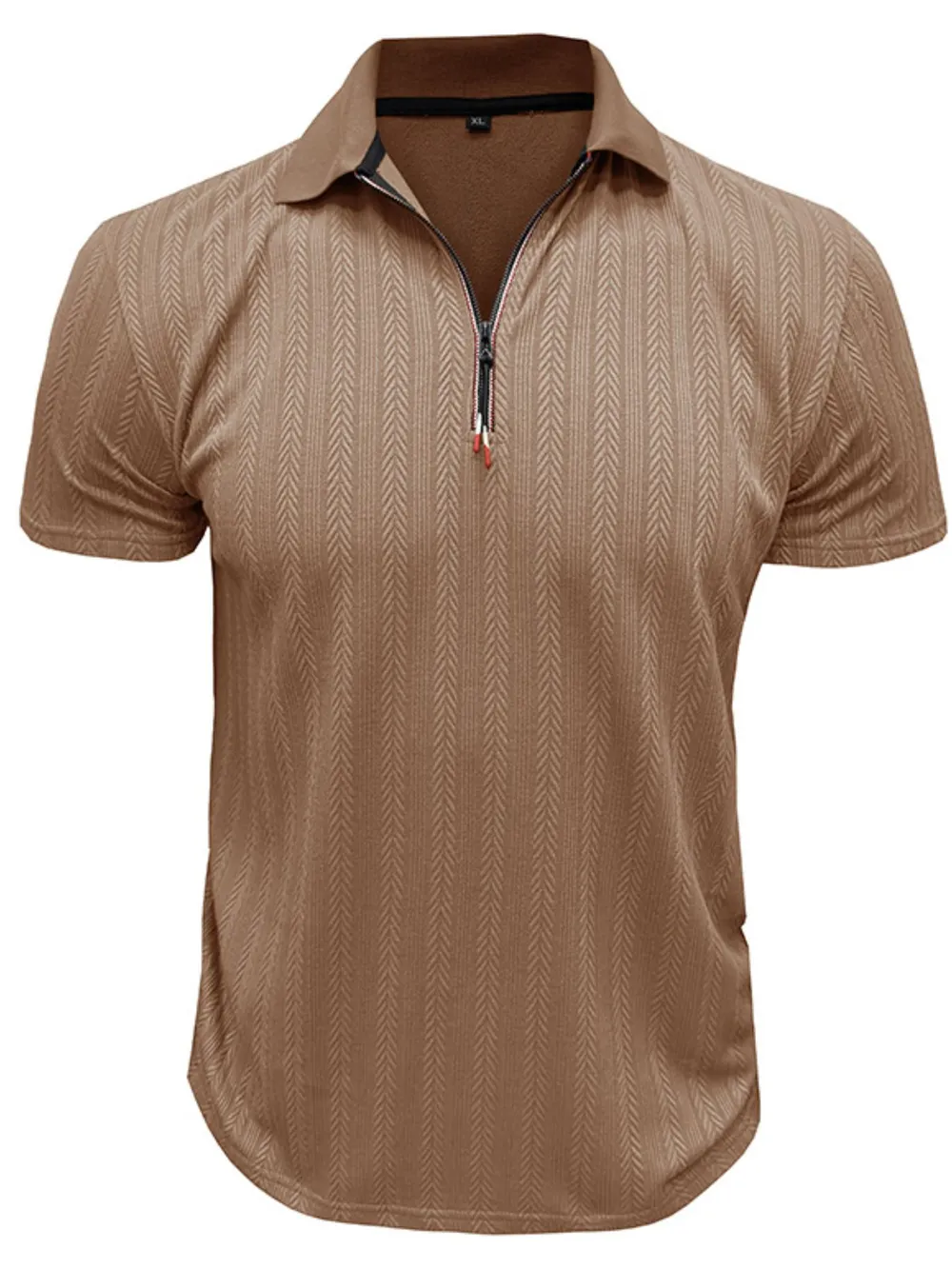 Men's Textured Quarter-Zip Polo Shirt, image 11