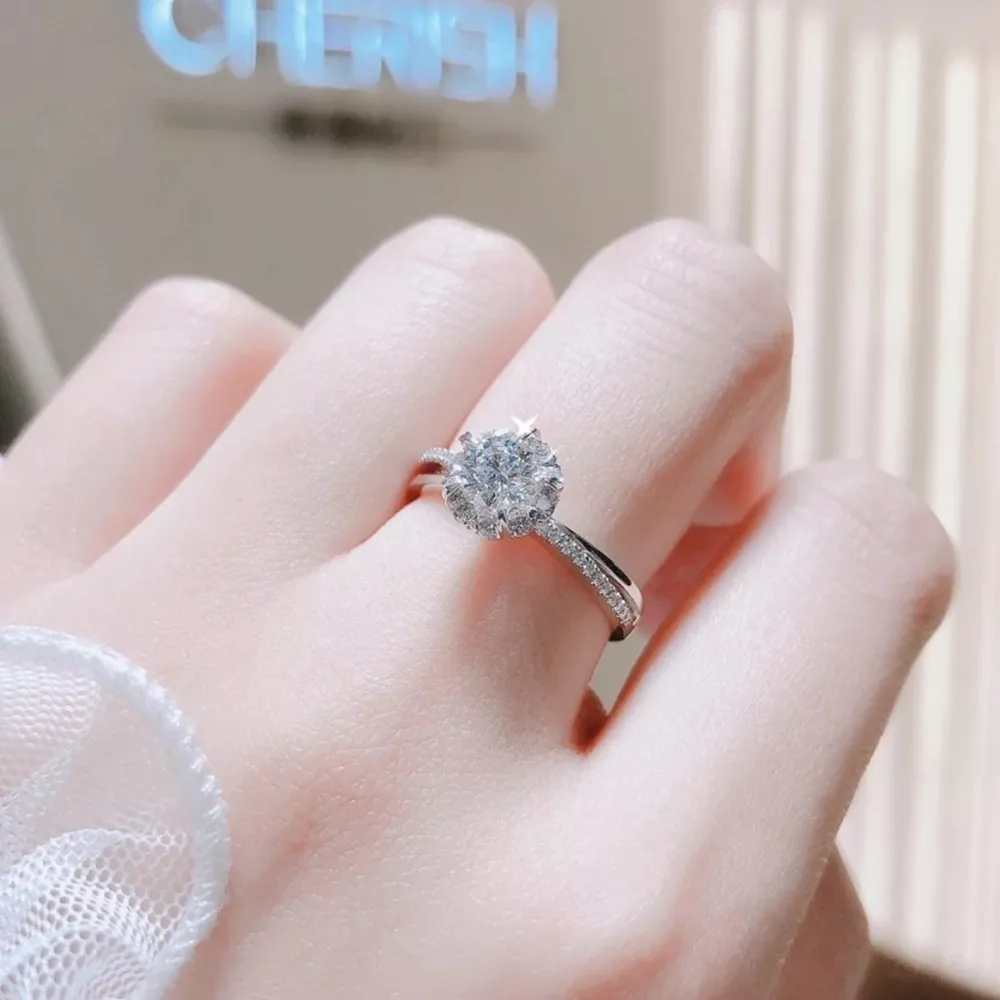1 Carat 925 Sterling Silver Moissanite Ring