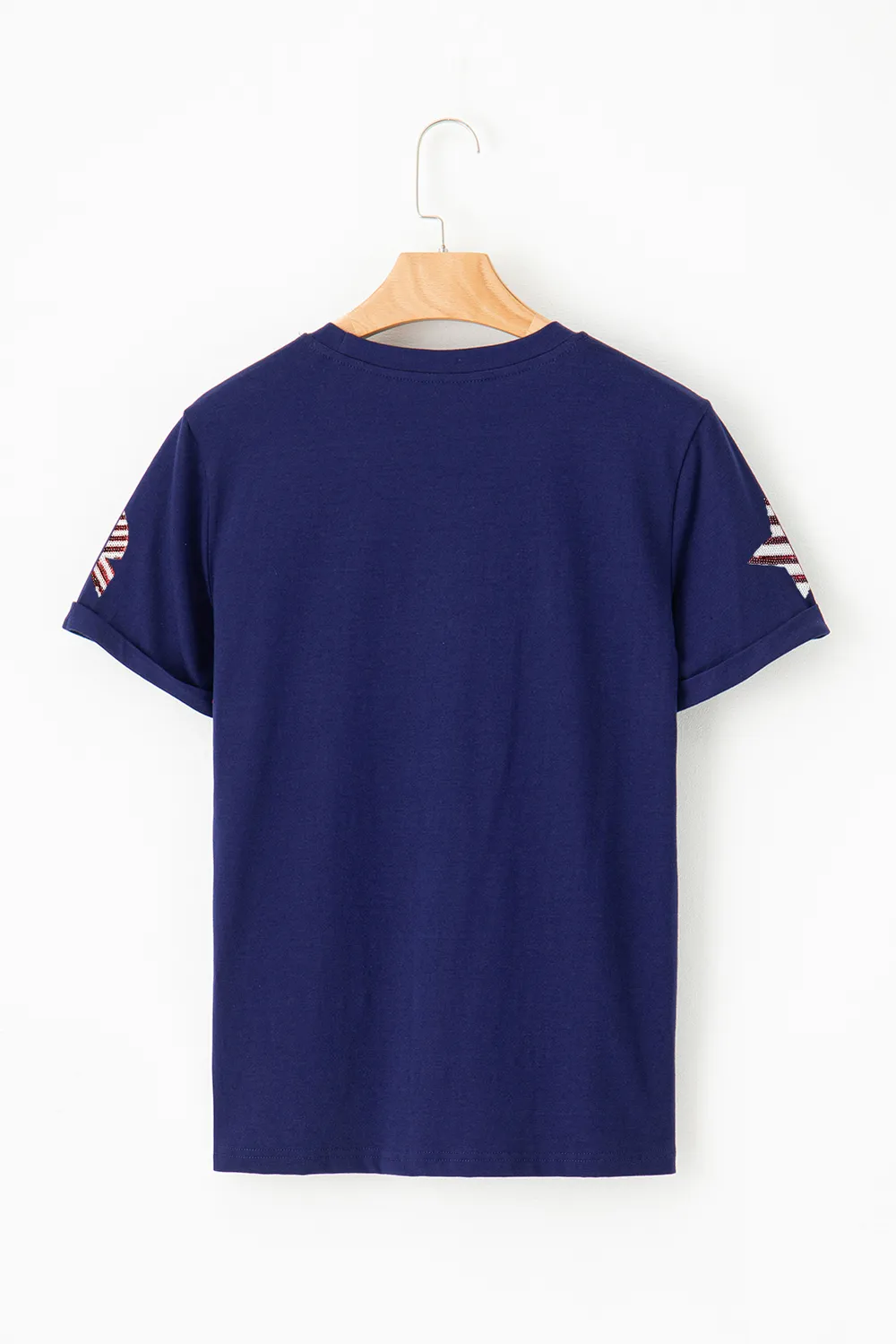 Sequin Star Round Neck Short Sleeve T-Shirt, image 5