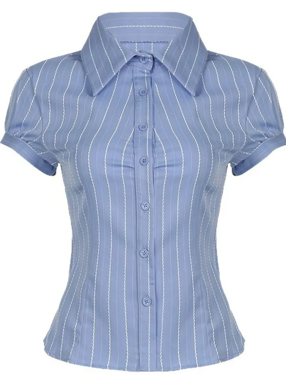 Striped Button-Down Collared Neck Shirt, image 7