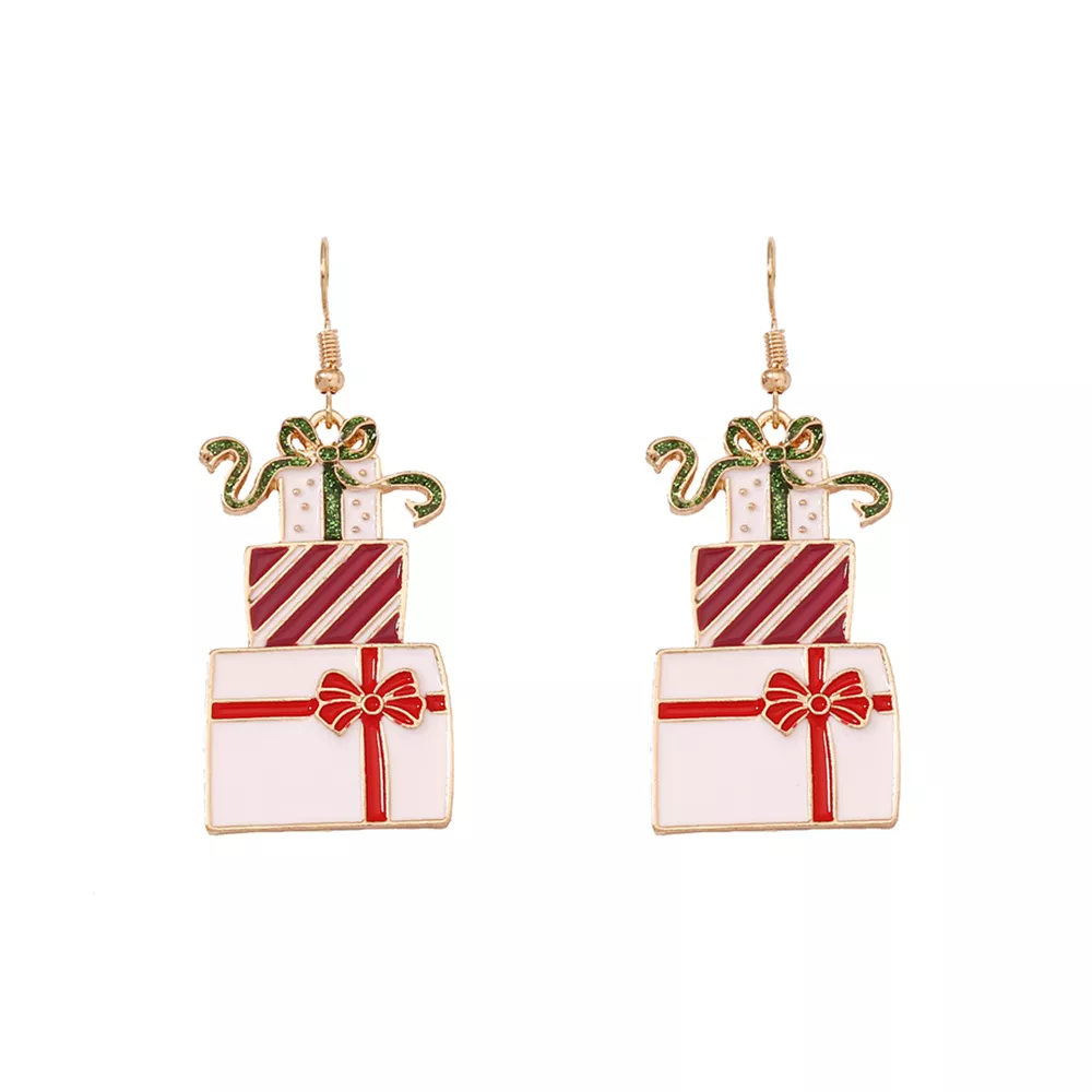 Christmas Gift Box Dangle Earrings, image 4
