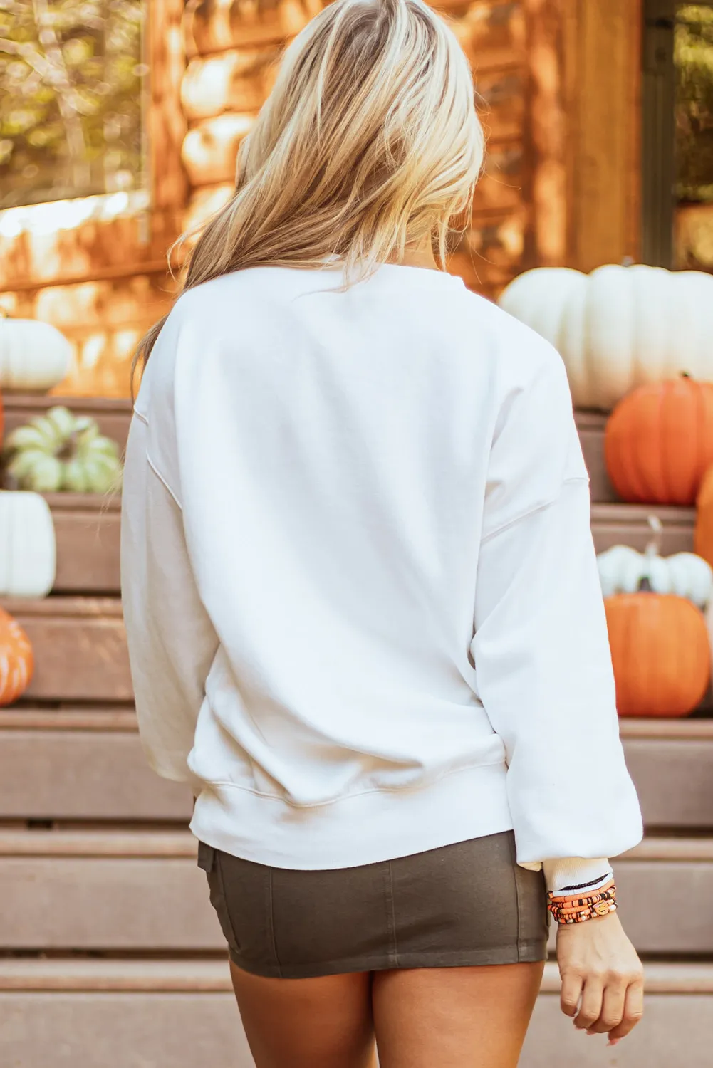 Graphic Round Neck Long Sleeve Sweatshirt, image 4