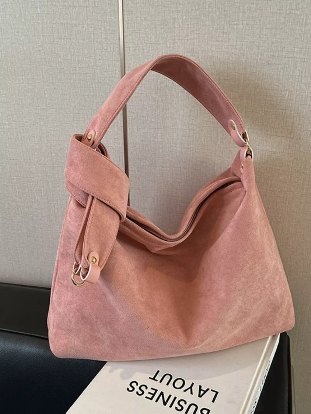 Suede Knot Shoulder Bag, image 9