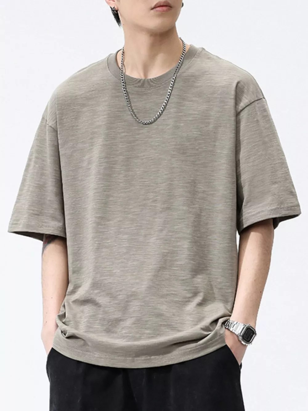 Men's Plus Size Round Neck Half Sleeve T-Shirt, image 11