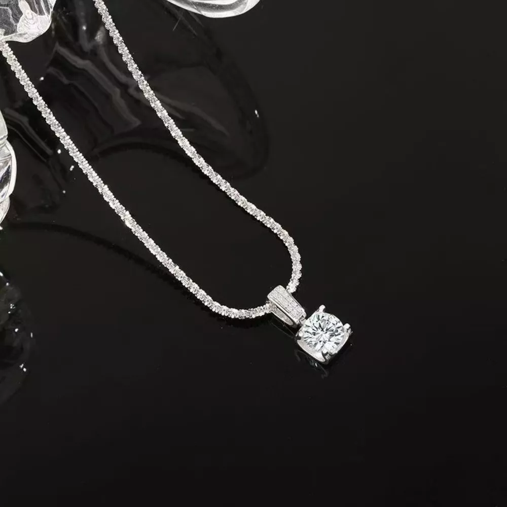 1 Carat 925 Sterling Silver Moissanite Necklace, image 4