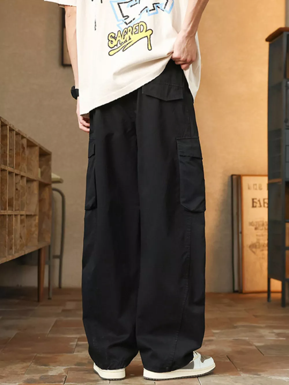 Men's Plus Size Casual Loose Fit Cargo Pants, image 6