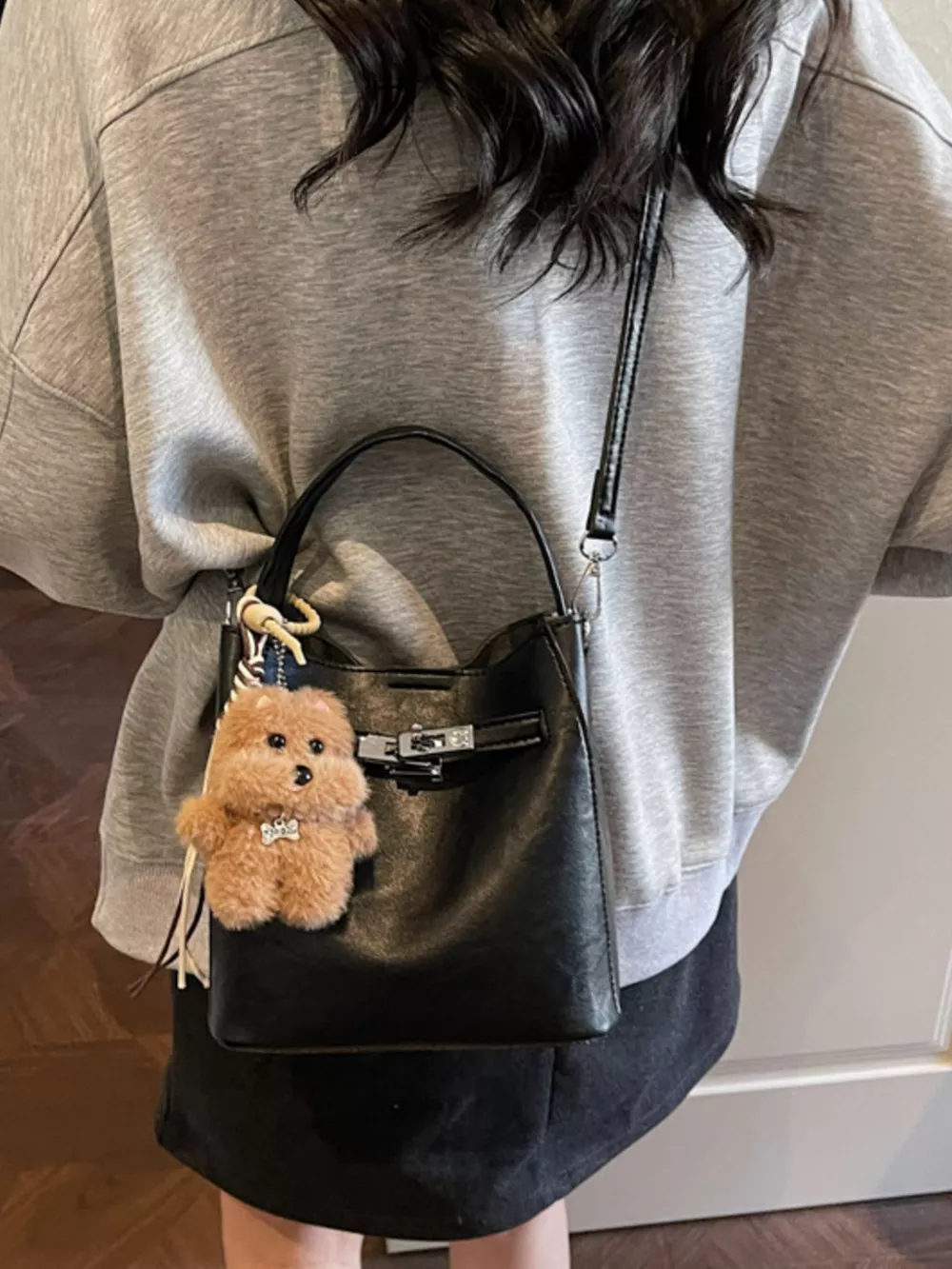 Buckle Leather Crossbody Bag, image 5