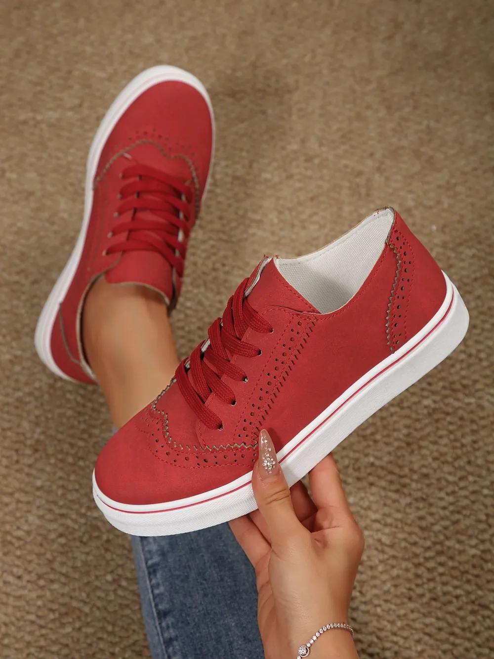 Lace Up Round Toe Platform Sneakers, image 15