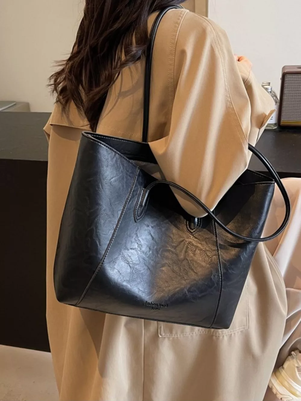 Classic Leather Tote Bag, image 7