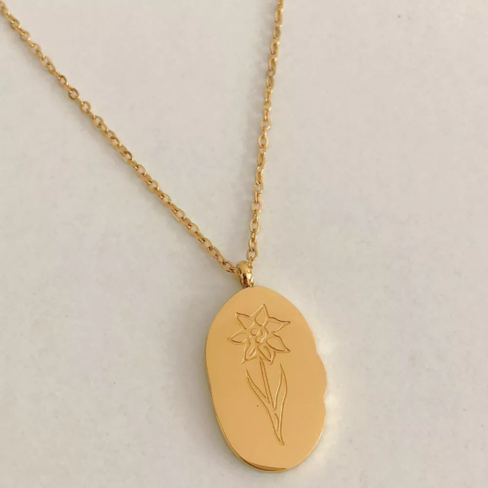 18K Gold-Plated Engraved Pendant Necklace, image 13