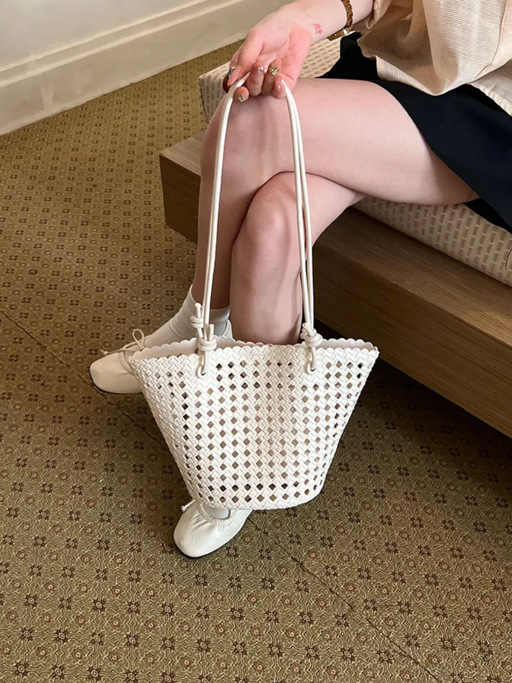 Woven Leather Shoulder Bag, image 7