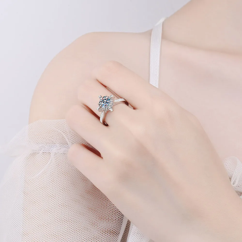 1 Carat Moissanite 925 Sterling Silver Ring, image 5