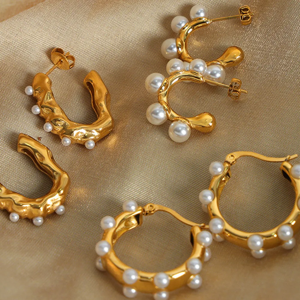 Synthetic Pearl 18K Gold-Plated Earrings, image 10