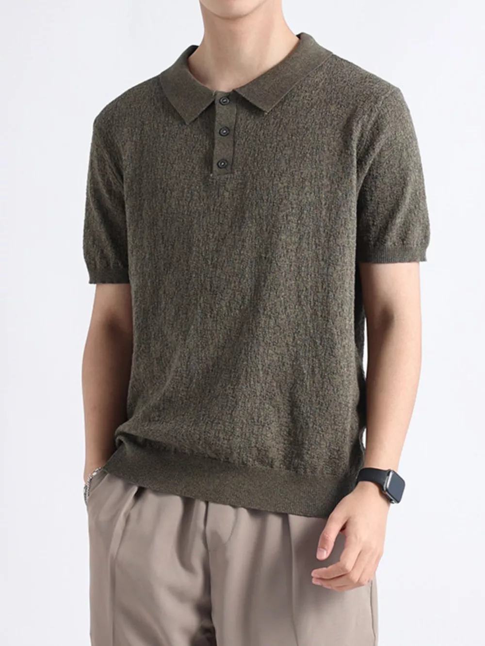 Men's Plus Size Button Detail Short Sleeve Polo, image 10