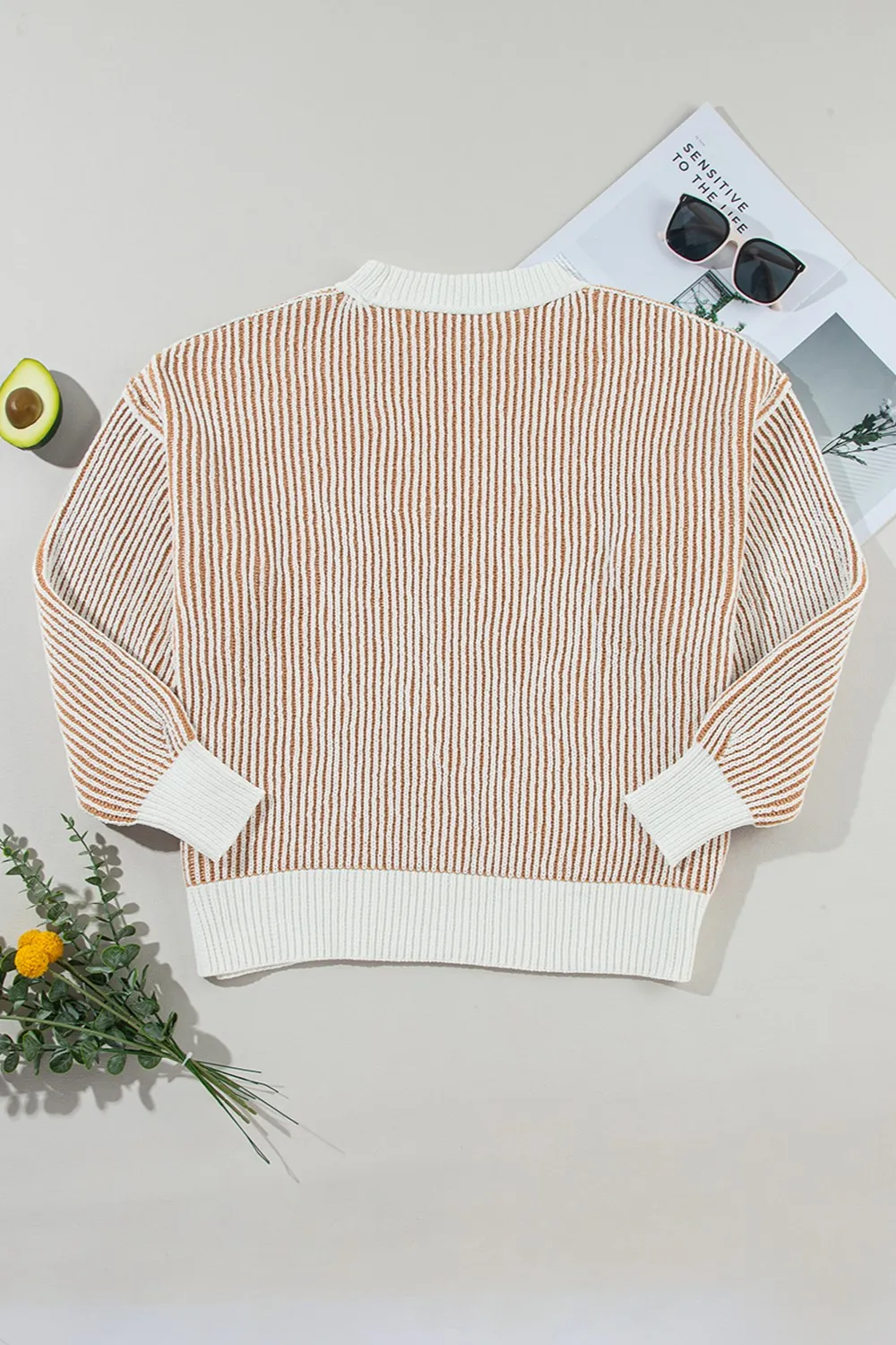 Round Neck Dropped Shoulder Sweater, image 16