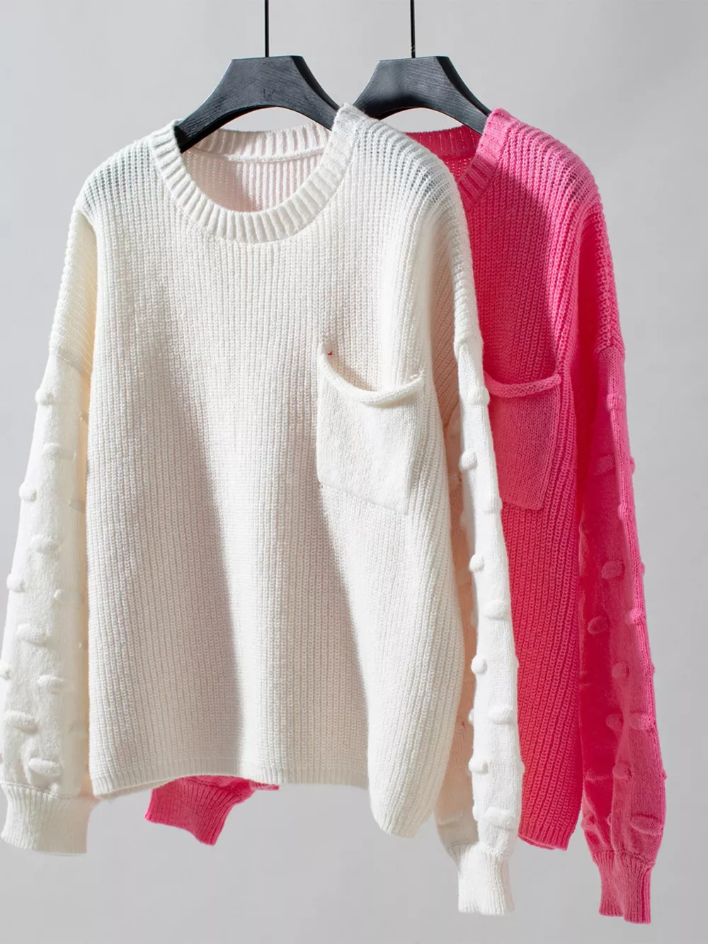 Pocket Detail Round Neck Sweater, image 11