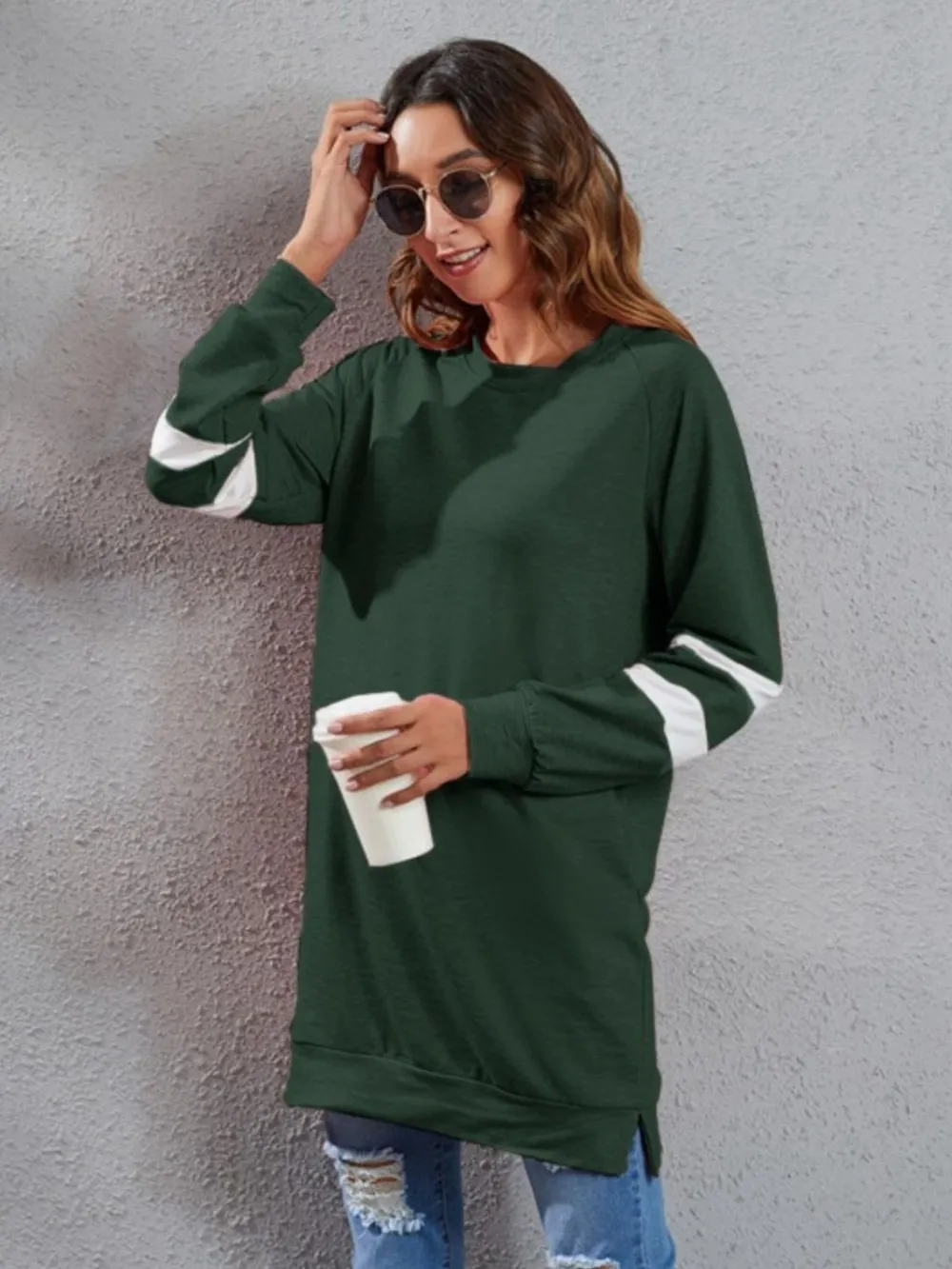 Full Size Striped Round Neck Long Sleeve T-Shirt, image 7