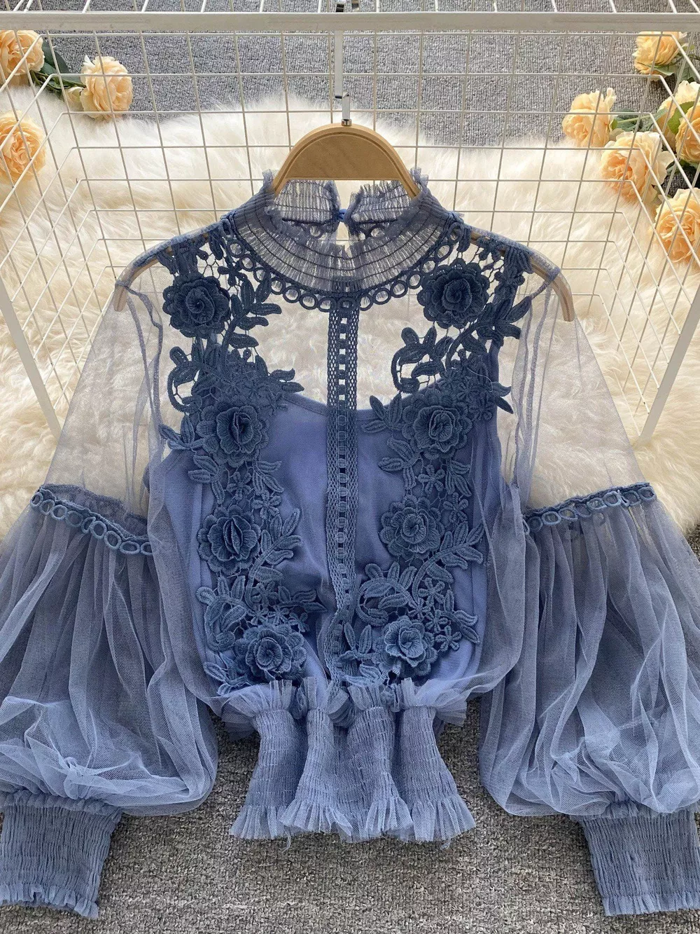 Floral Lace Blouse & Cami Set, image 26