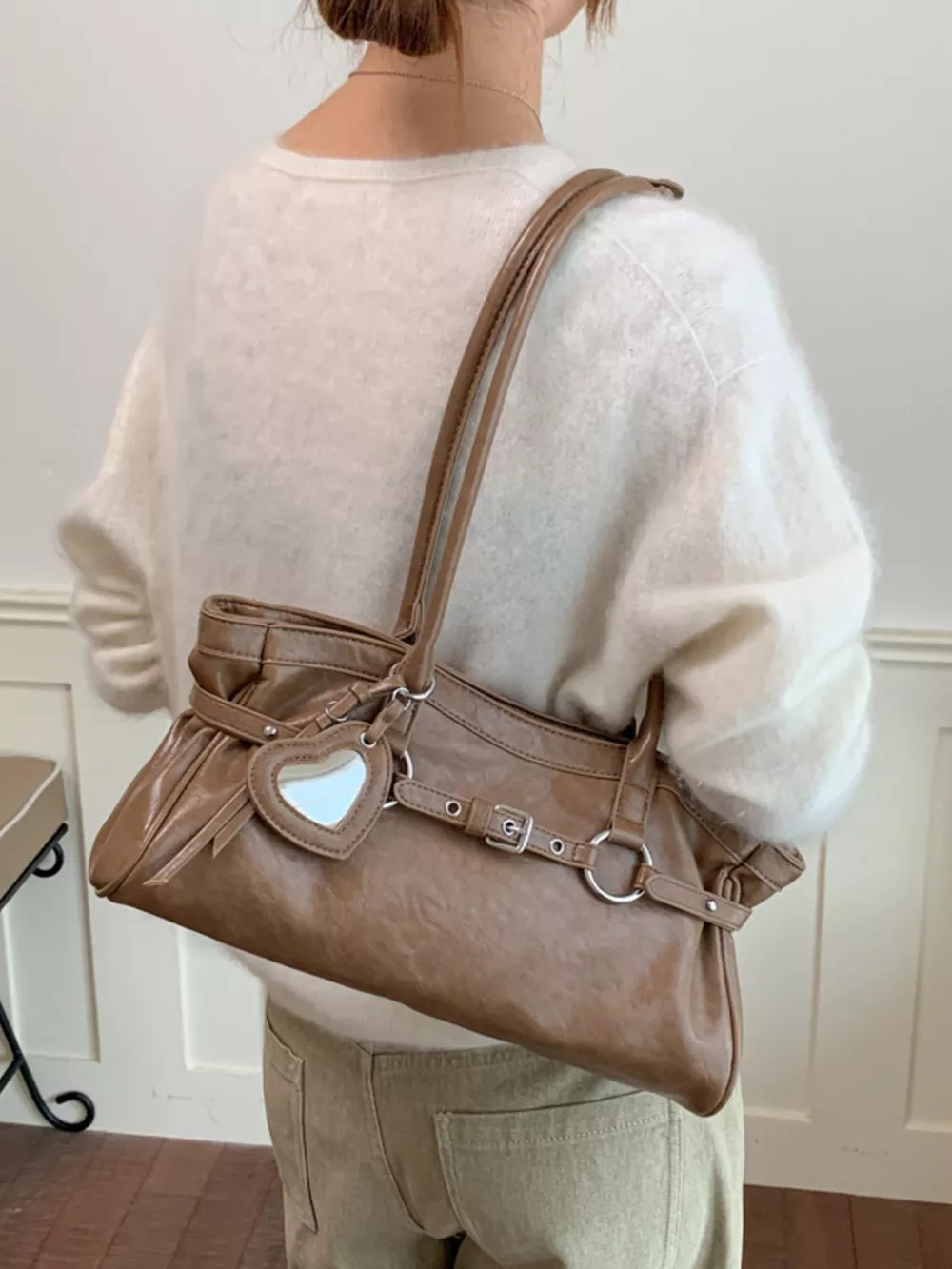 Decorative Buckle Shoulder Bag, image 3