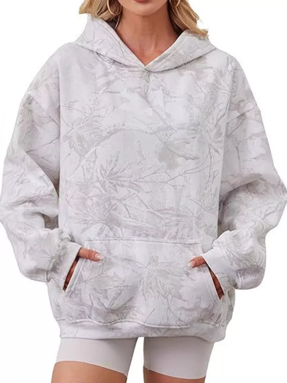 Full Size Kangaroo Pocket Long Sleeve Hoodie Plus Size