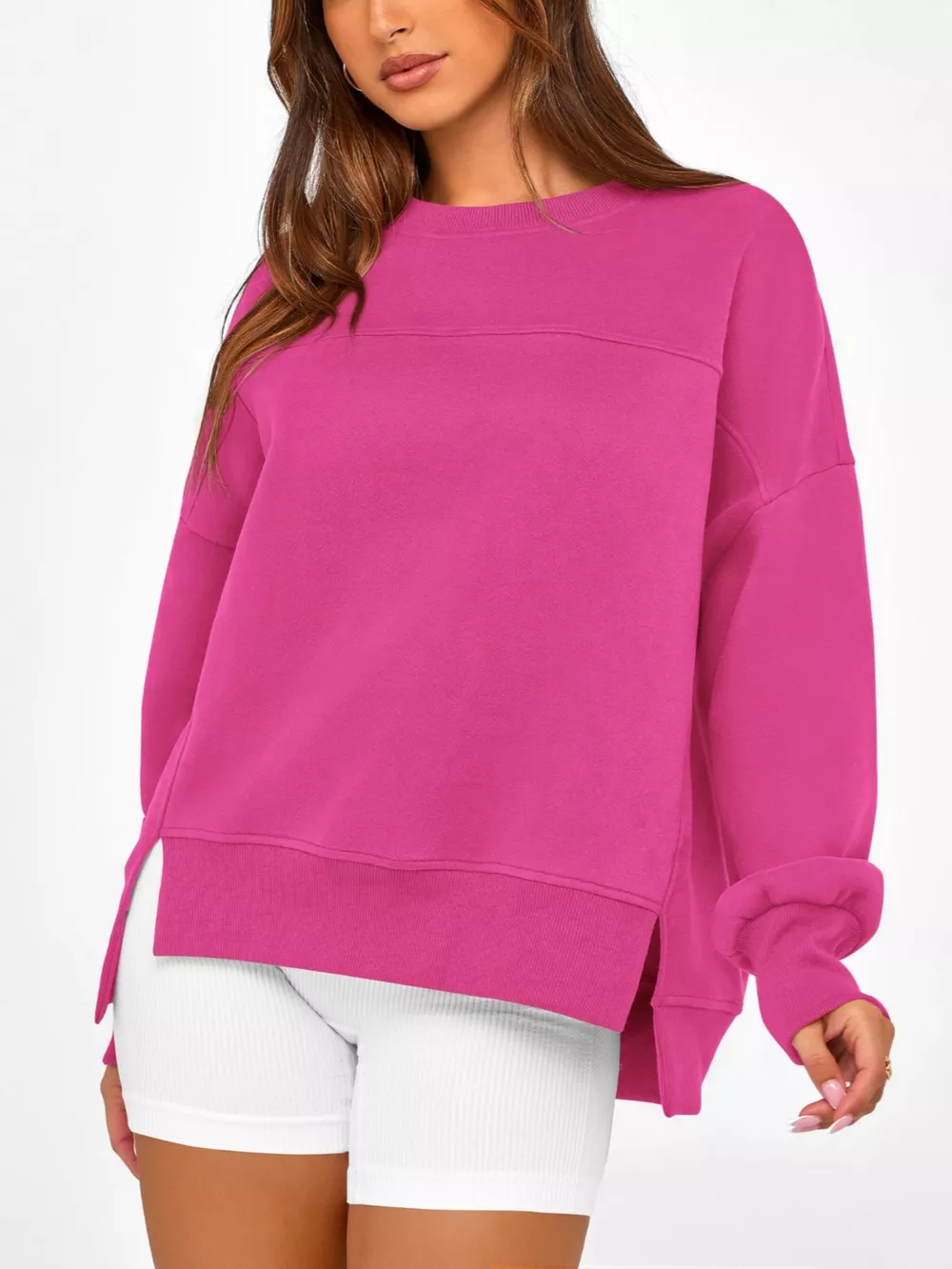 Casual Loose Side Slit Sweatshirt, image 15