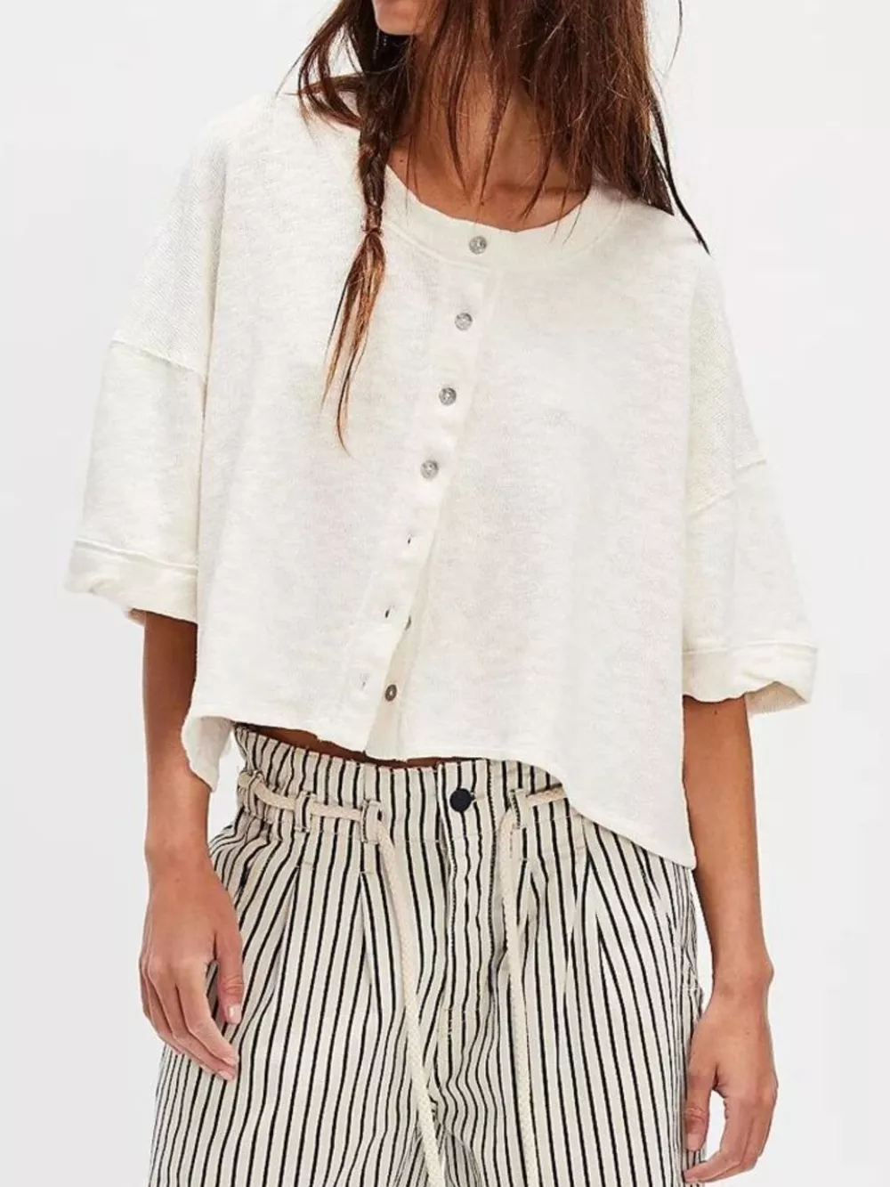 Button-Front Half Sleeve Cardigan, image 19