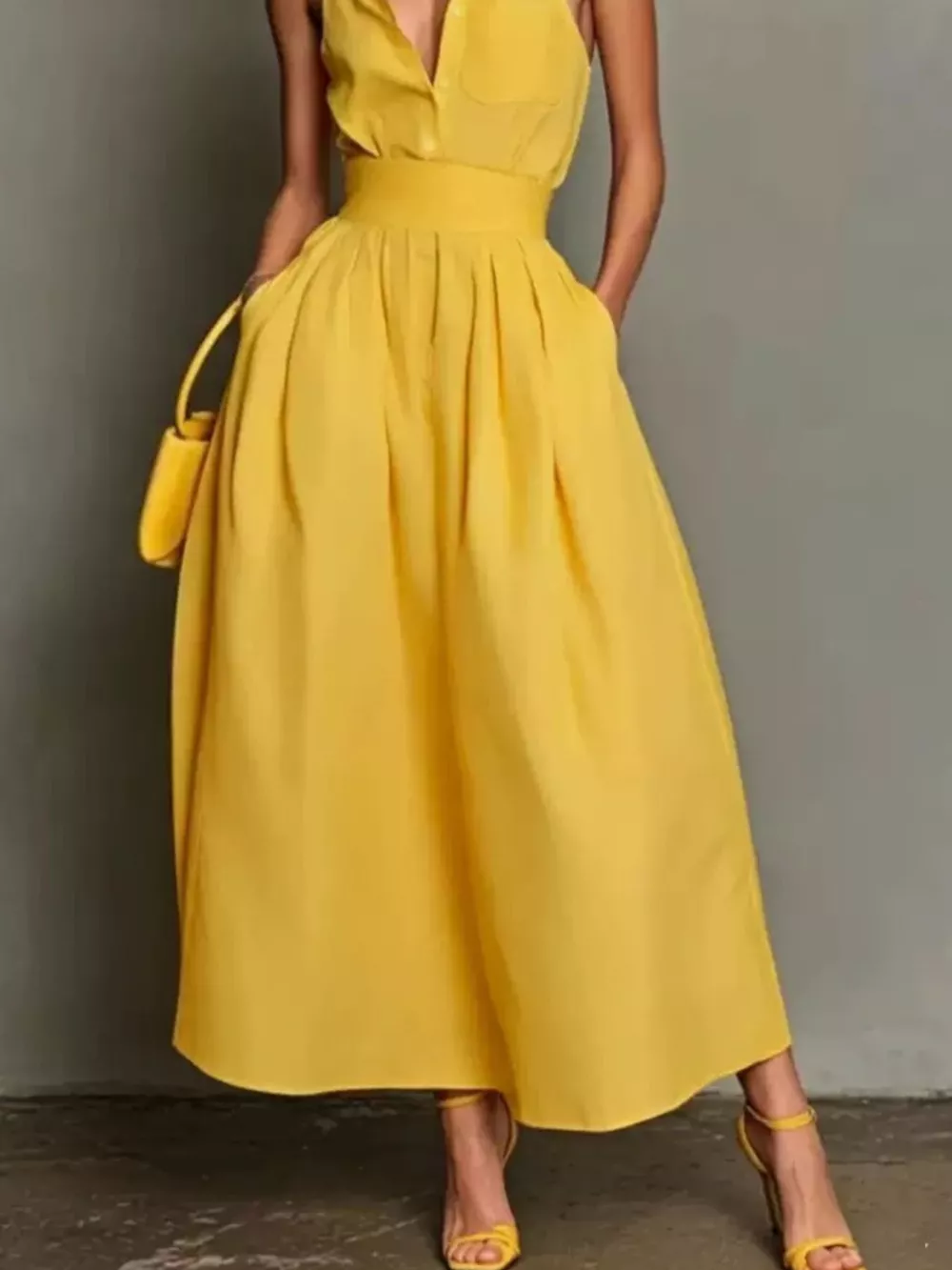 Sleeveless Collared A-Line Midi Dress, image 12
